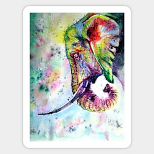 Colorful elephant dreaming Sticker